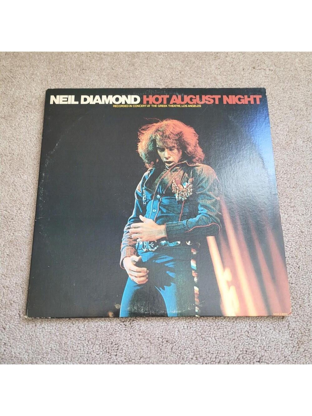 Neil Diamond Hot August Night Live Vinyl 2x LP Gatefold 1972 MCA2-8000 VG